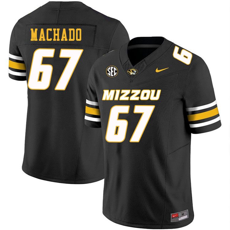 Men #67 Xavier Machado Missouri Tigers College Football Jerseys Stitched-Black